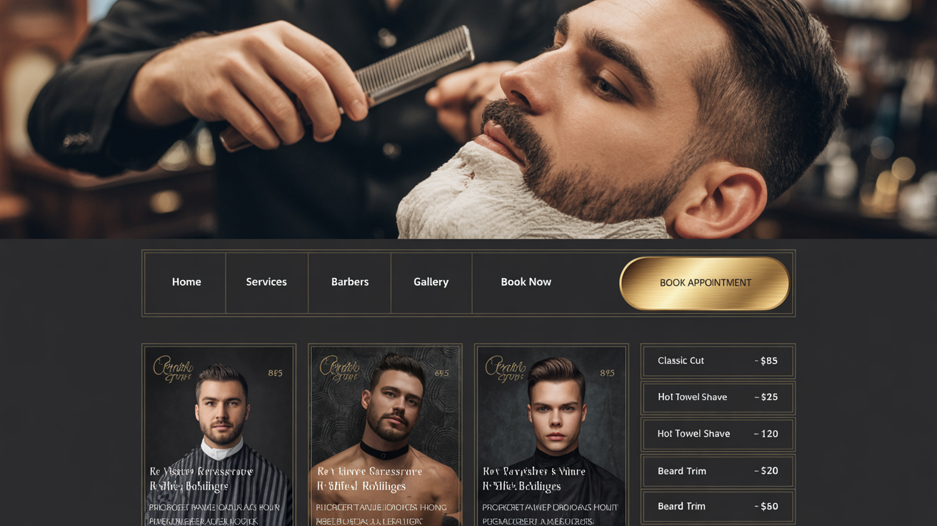 Barbershop Website Interface